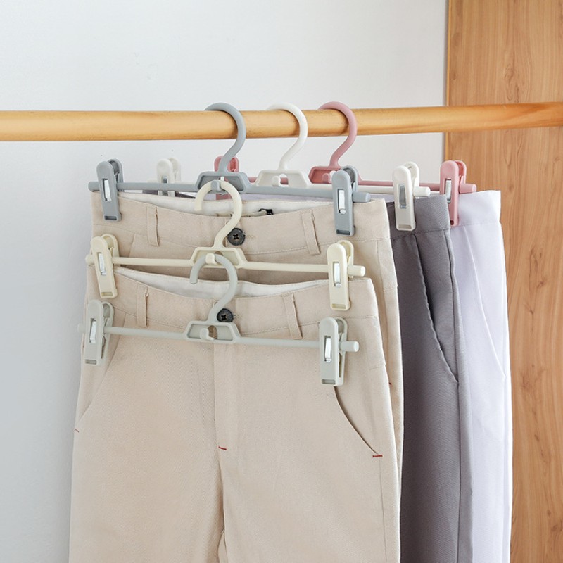 Clip Coat Hangers Clothes Closet Pant Trouser Skirt Non-slip Racks Clip Multifunction Plastic Drying Rack