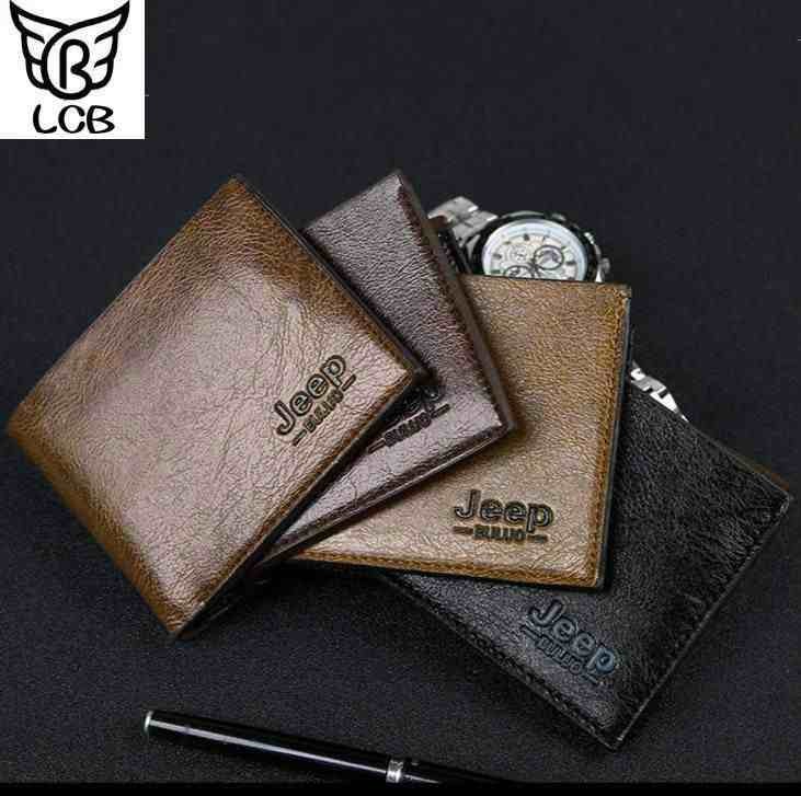 JEEP Men's wallet pu short two-fold wallet wallet card holder multi-card slots