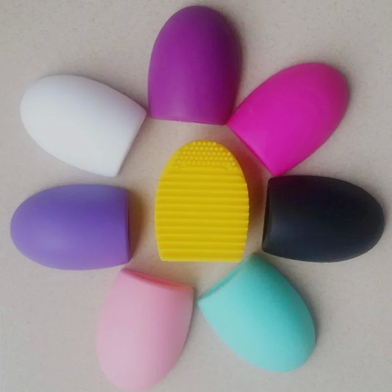 Egg shape silicone makeup brush cleaning washing tools cosmetic make up brushes cleaner tool scrubber