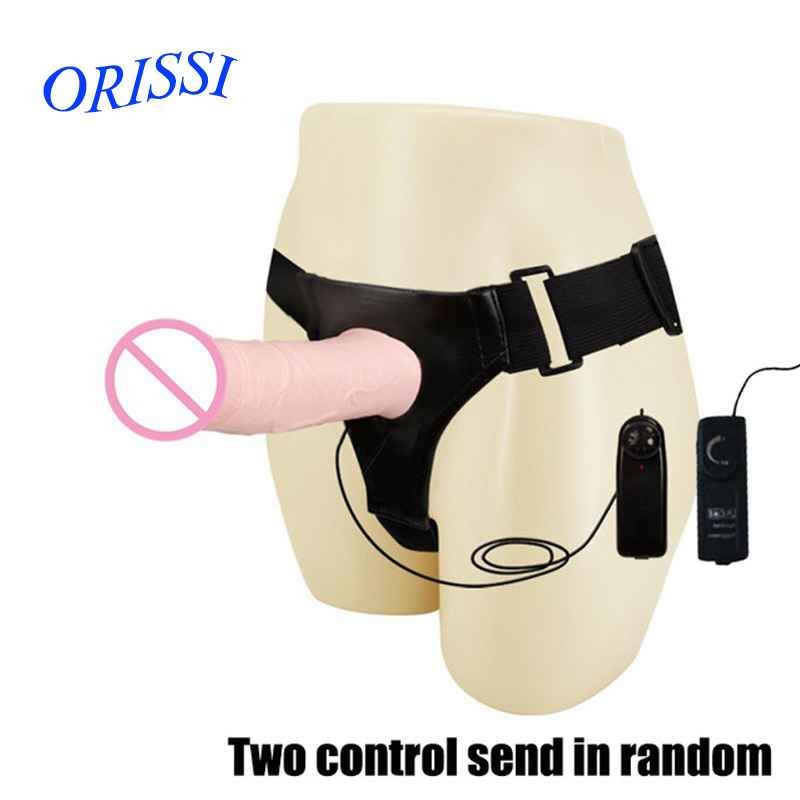 Sex Toys For Couple Wear Vibrating Dildo Strap-on Vibrator Hollow Penis Sleeve For Lesbian