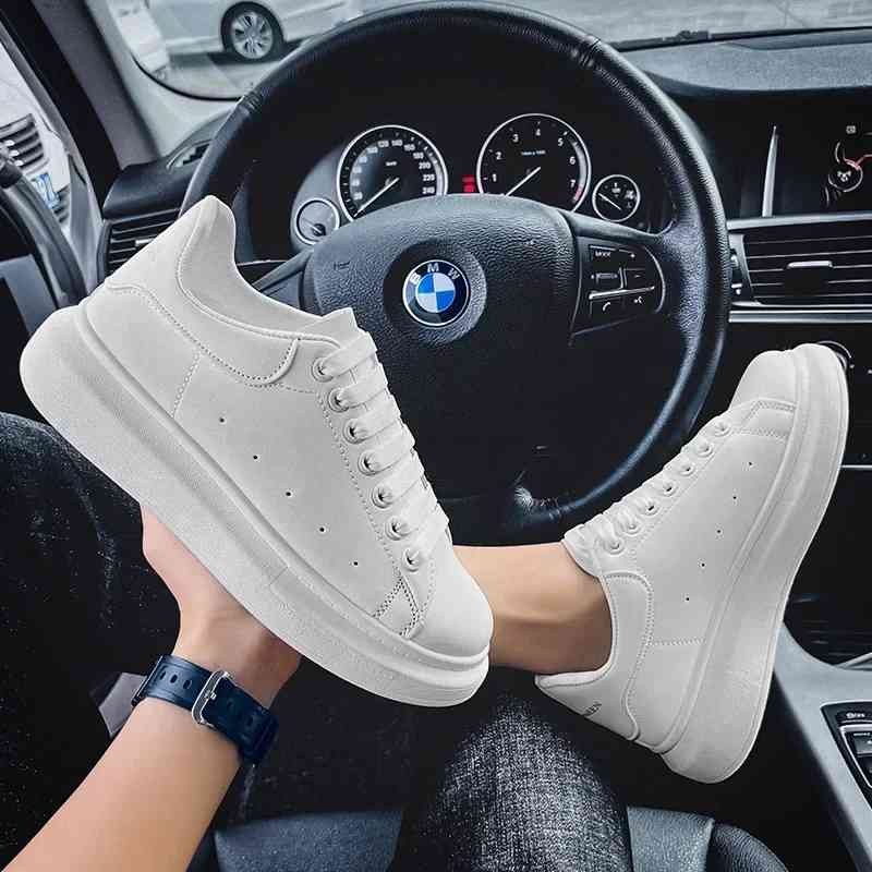 White leather casual shoes unisex breathable gym shoes women tennis sneakers Canvas