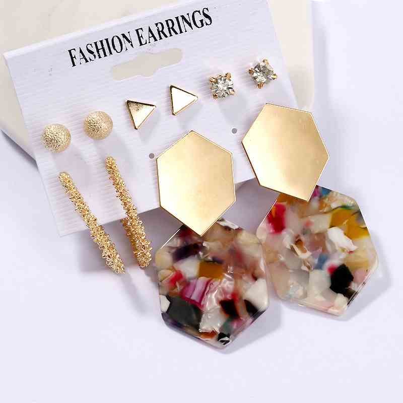 Bohemian tassel earrings for women multicolor femme Dangle earrings set imitation pearl earrings