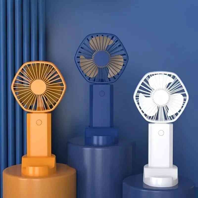 Small Portable Rechargeable Fan with Three Speed ​​USB Handheld Fan